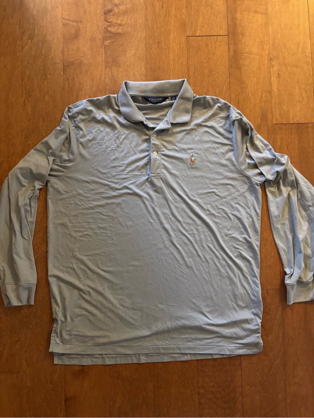 Polo Golf Ralph Lauren Performance Long Sleeve Polo Shirt Mens XL Steel Gray